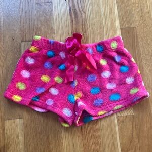Girl Thing Fuzzy Polka Dot Pajama Shorts